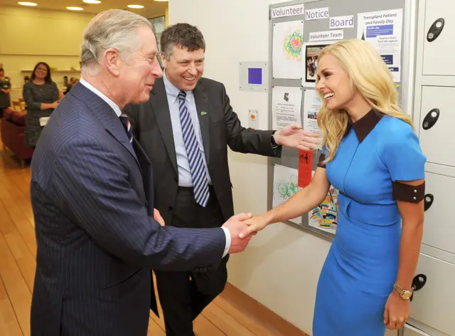 Prince of Wales (now King Charles III) shaking hands with Katherine Jenkins