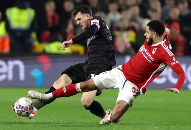 Bristol City's Jason Knight in action with Nottingham Forest's Andrew Omobamidele