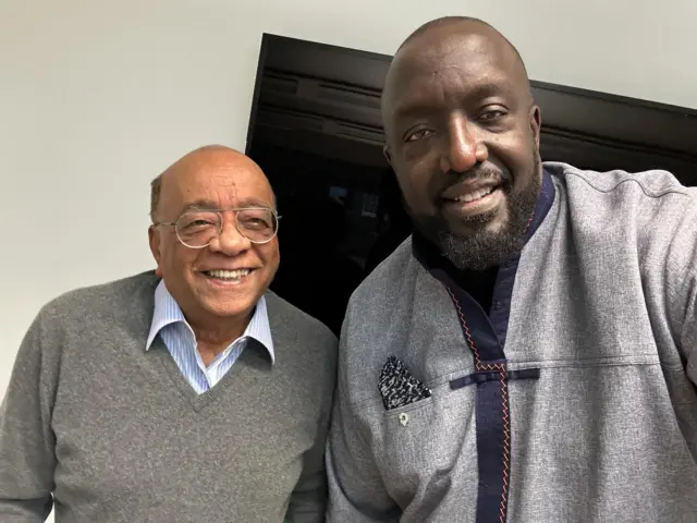 Mo Ibrahim and Alan Kasujja