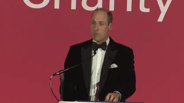 Prince William speaks at a gala