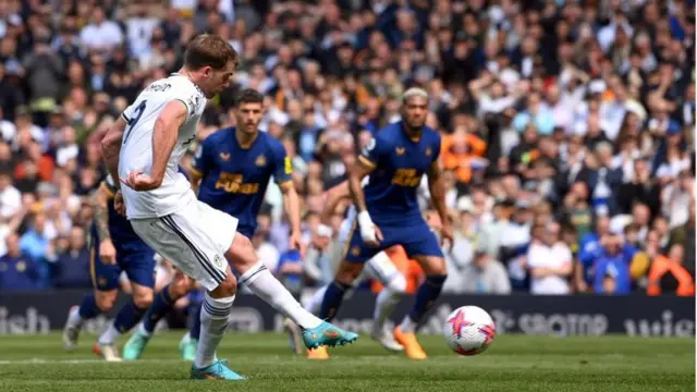 Newcastle keeper Nick Pope saved Patrick Bamford's penalty at Elland Road