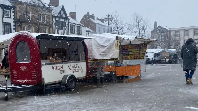 Ripon Market in the snow