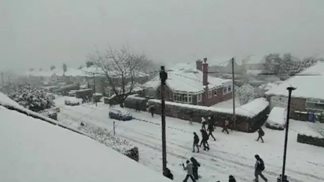 Students leaving Rossett School in Harrogate