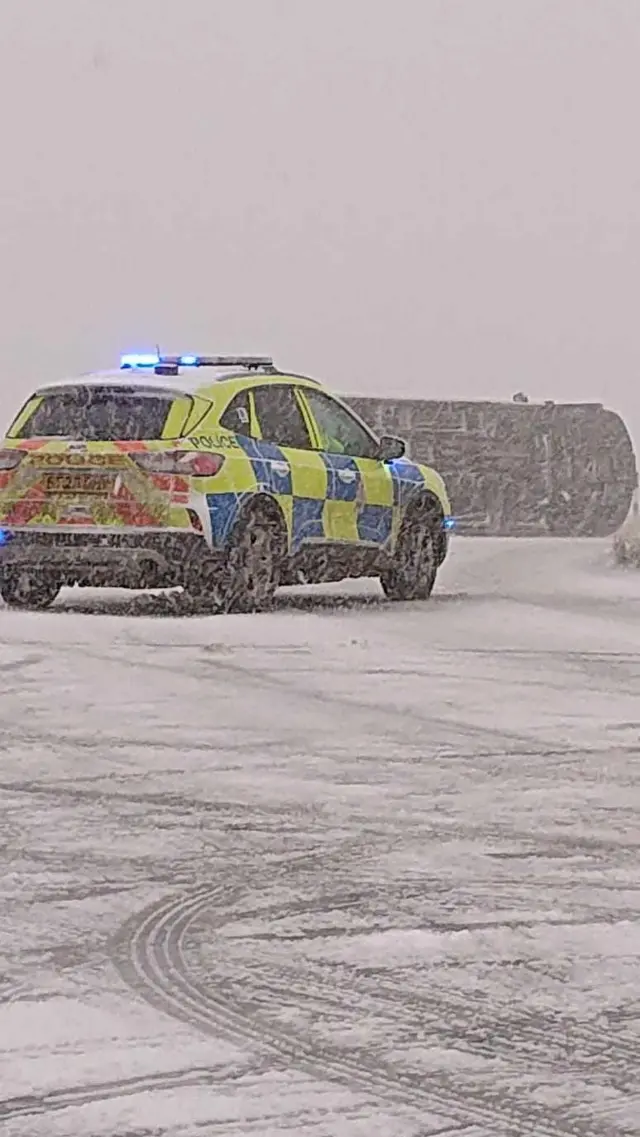 Police car in snow