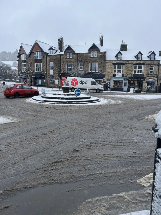 Snowy roundabout