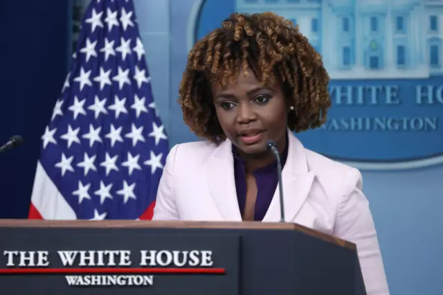 Karine Jean-Pierre at a White House press briefing