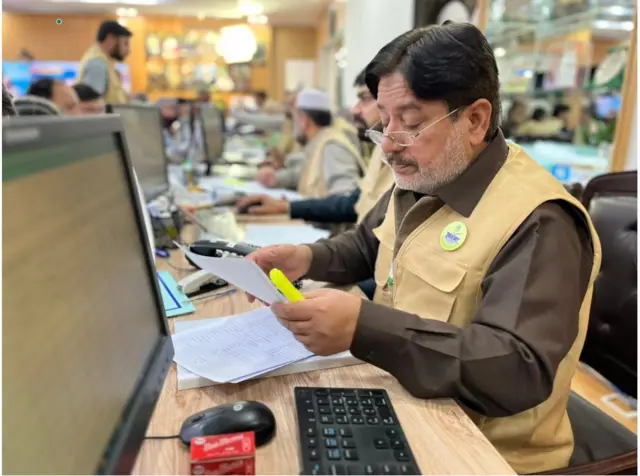 An election official at work