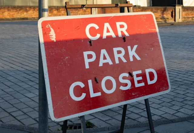 Car park closed sign