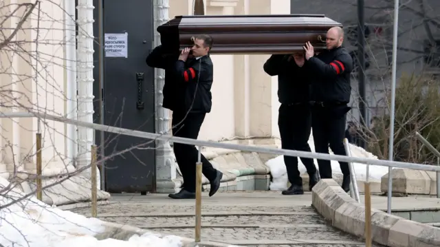 Men carrying a coffin