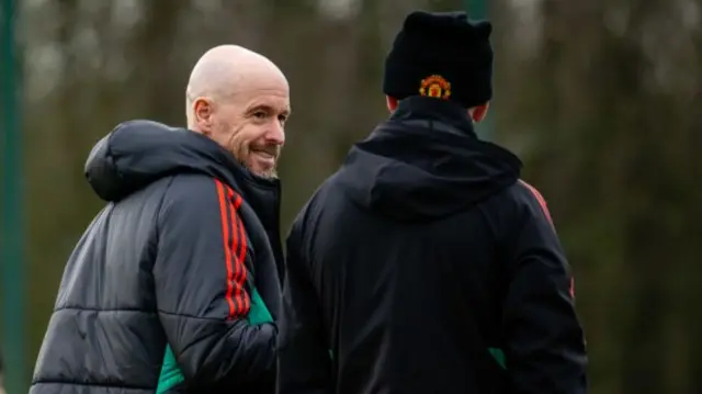 Erik ten Hag on the training ground