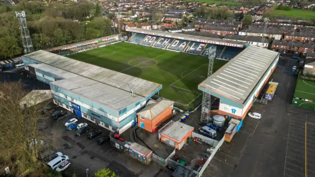 An aerial view of Rochdale Association Football Club