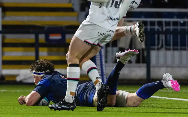 Edinburgh's Hamish Watson scores a try