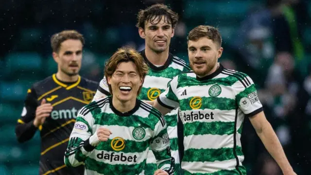 Celtic players celebrate