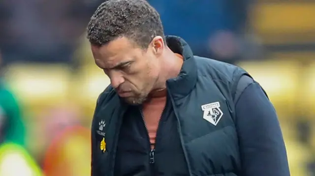 Valerien Ismail reacts during his final game as Watford boss