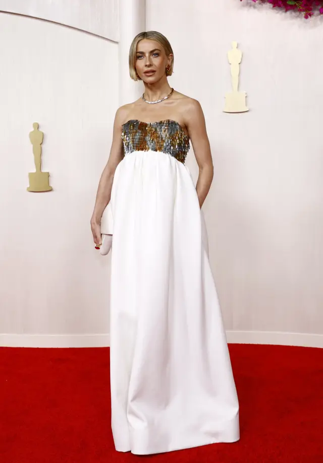 Julianne Hough poses on the red carpet during the Oscars arrivals at the 96th Academy Awards in Hollywood, Los Angeles, California, U.S., March 10, 2024.