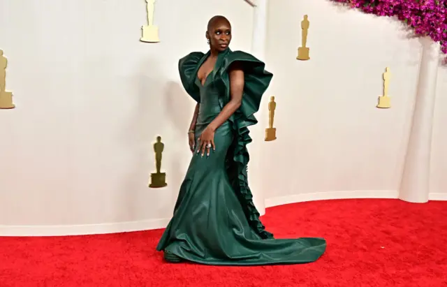 British actress and singer Cynthia Erivo attends the 96th Annual Academy Awards at the Dolby Theatre in Hollywood