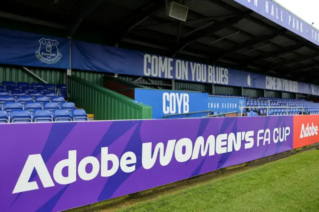 FA Cup signage at Walton Hall Park.