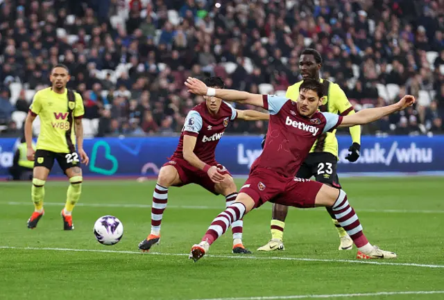 Konstantinos Mavropanos of West Ham United scores an own-goal