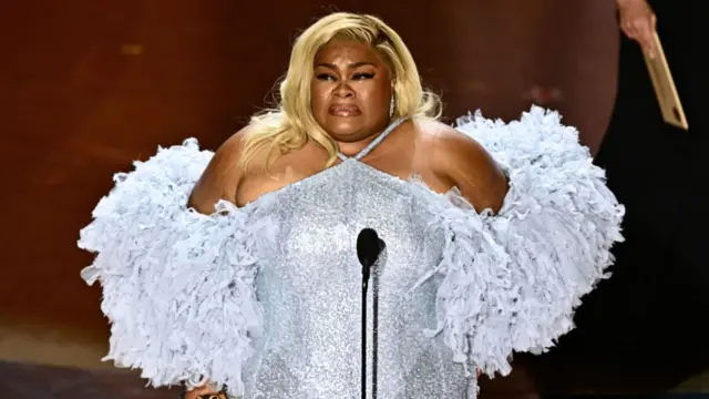 US actress Da'Vine Joy Randolph accepts the award for Best Actress in a Supporting Role "The Holdovers" onstage during the 96th Annual Academy Awards at the Dolby Theatre in Hollywood, California on March 10, 2024