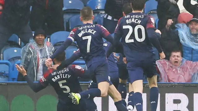 Kyle Bartley celebrates scoring for West Brom