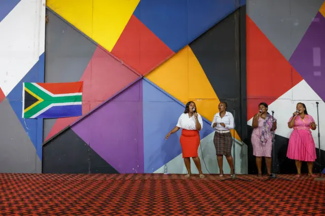 A church choir in Ekurhuleni, South Africa, on 10 March 2024.