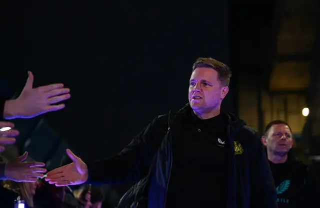 Newcastle United Head Coach Eddie Howe arrives at Stamford Bridge