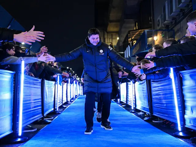 Chelsea Head Coach Mauricio Pochettino arrives at Stamford Bridge