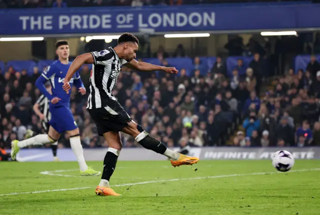 Jacob Murphy shoots at goal