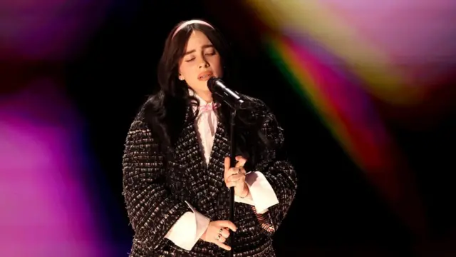 Billie Eilish performs during the Oscars show at the 96th Academy Awards in Hollywood, Los Angeles, California, U.S., March 10, 2024.