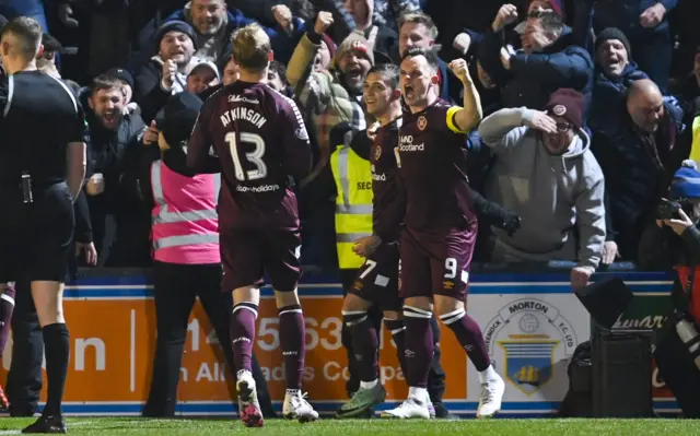 Hearts celebrate