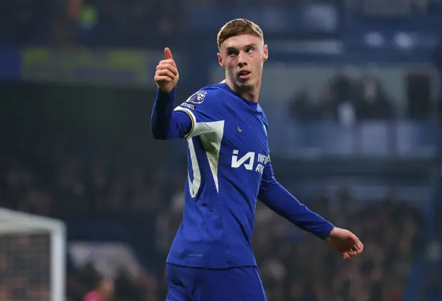 Cole Palmer of Chelsea FC celebrates after scoring