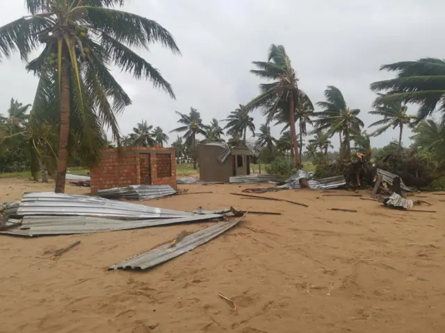 Damaged buildings