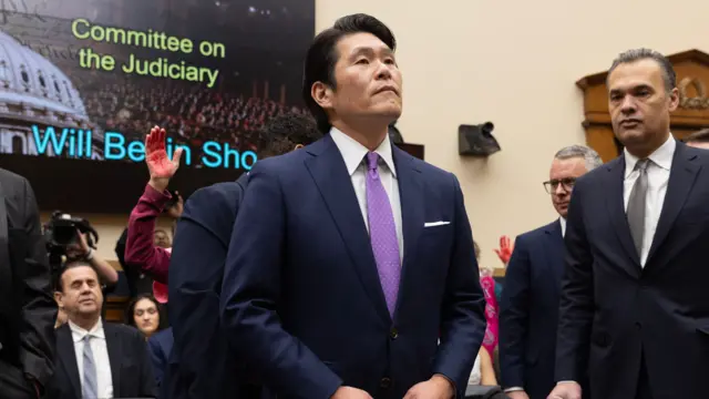 Special counsel Robert Hur (C) arrives to testify before the House Judiciary Committee hearing on 'The report of Special Counsel Robert Hur' on Capitol Hill in Washington, DC, USA, 12 March 2024. Special counsel Robert Hur testifies before the House Judiciary Committee on the findings of the investigation into US President Biden's handling of classified documents. Hur's report did not recommend criminal charges, but his portrayal of Biden raised questions on the president's mental faculties.