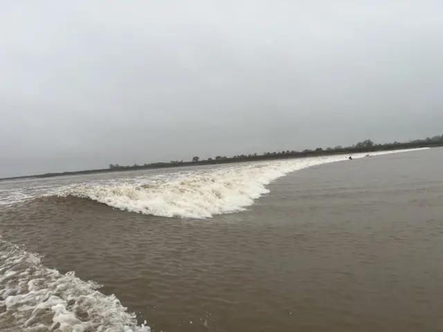 Here is a general view from the Severn where people flock to see the Bore, 12 March 2024