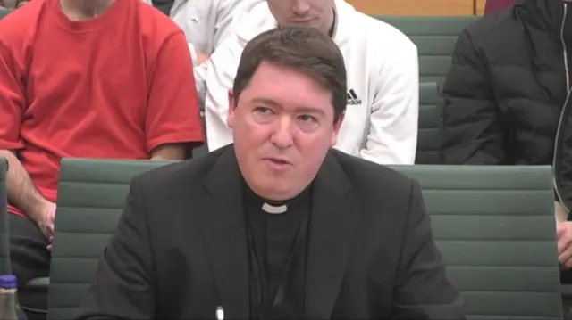 Rev Matthew Firth speaks to the Home Affairs Committee