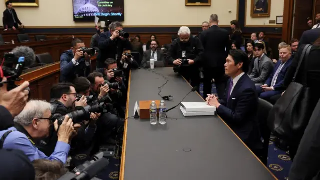 Special Counsel Robert Hur is seated to testify before a House Judiciary Committee hearing on his inquiry into President Biden's handling of classified documents, on Capitol Hill in Washington, U.S., March 12, 2024