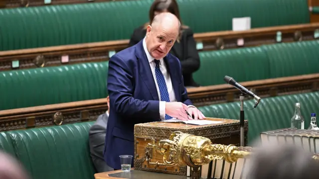 Post Office minister Kevin Hollinrake speaking at the despatch box in Parliament