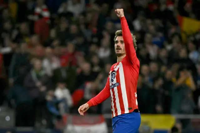 Antoine Griezmann celebrates.