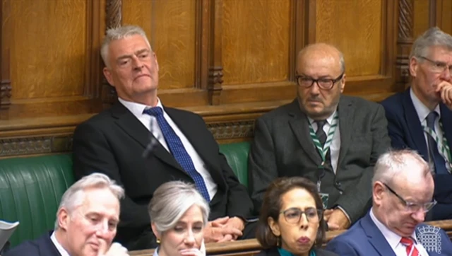 Lee Anderson and George Galloway sitting side by side in the Commons