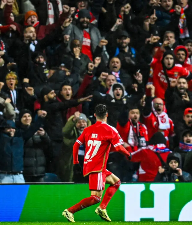 FT: Rangers 0-1 Benfica (agg 2-3)