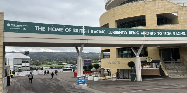 Bookmaker’s sign at Cheltenham Racecourse