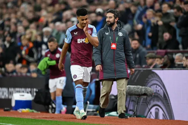 Ollie Watkins walks off glumly