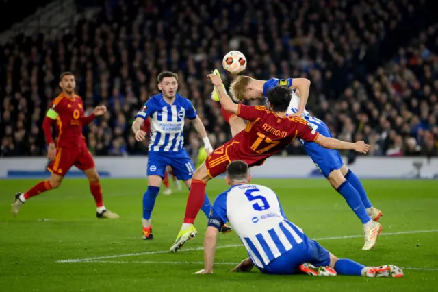 Azmooun attempts an acrobatic goal which is later ruled out