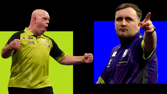 Michael van Gerwen and Luke Littler graphic