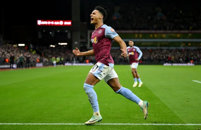 Watkins celebrates scoring for Villa