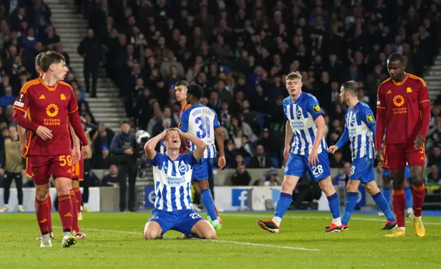 Van Hecke sinks to his knees after missing a huge chance