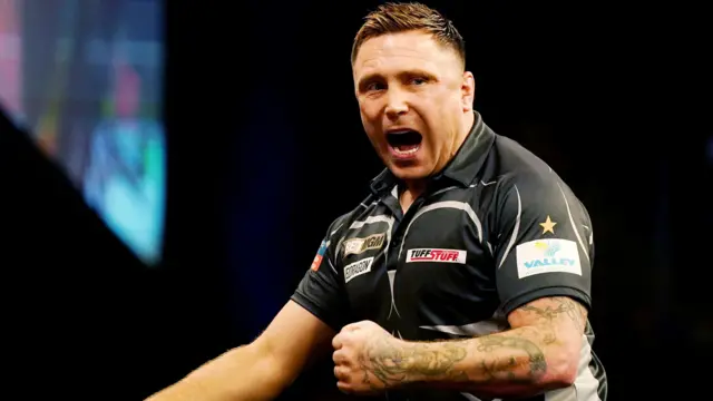 Gerwyn Price celebrates