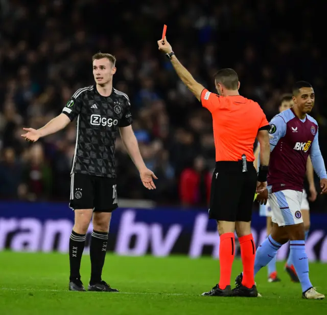 Mannsverk is sent off for Ajax.