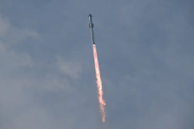 Starship lift off from Boca Chica in Texas