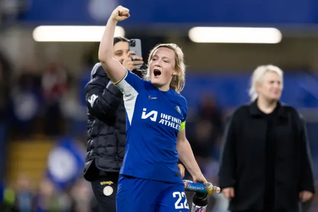 Chjelsea's Erin Cuthbert celebrates